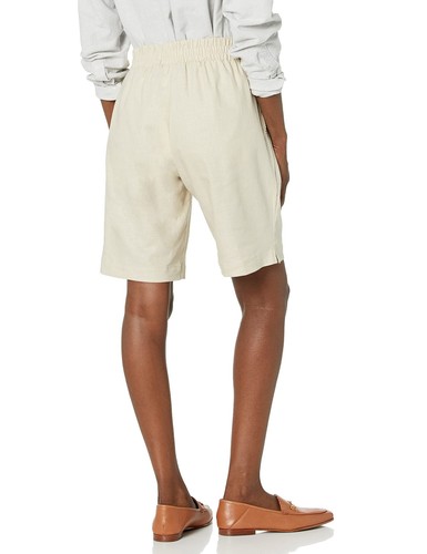 Pull on Linen Blend Short, Natural, Medium - Picture 2 of 2
