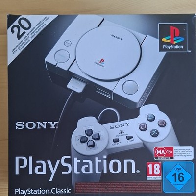 Sony PlayStation Classic Micro-Konsole SCPH-1000R grau 2 Controller