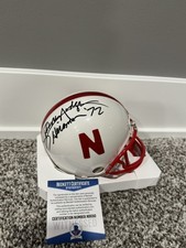 Johnny Rodgers Signed Auto Nebraska Cornhuskers Mini Helmet Heisman Beckett COA 
