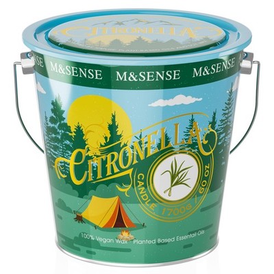 Citronella Candle 60 oz Outdoor Mosquito Peppermint 370 Hours Burn M&SENSE Large