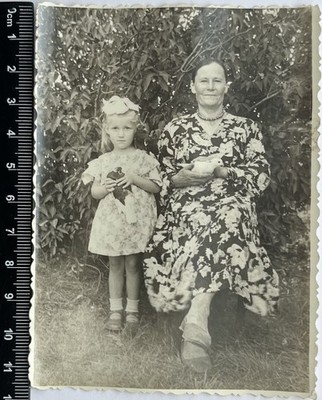 Pretty Cute Old Woman And Nice Girl With Doves/Birds #5390