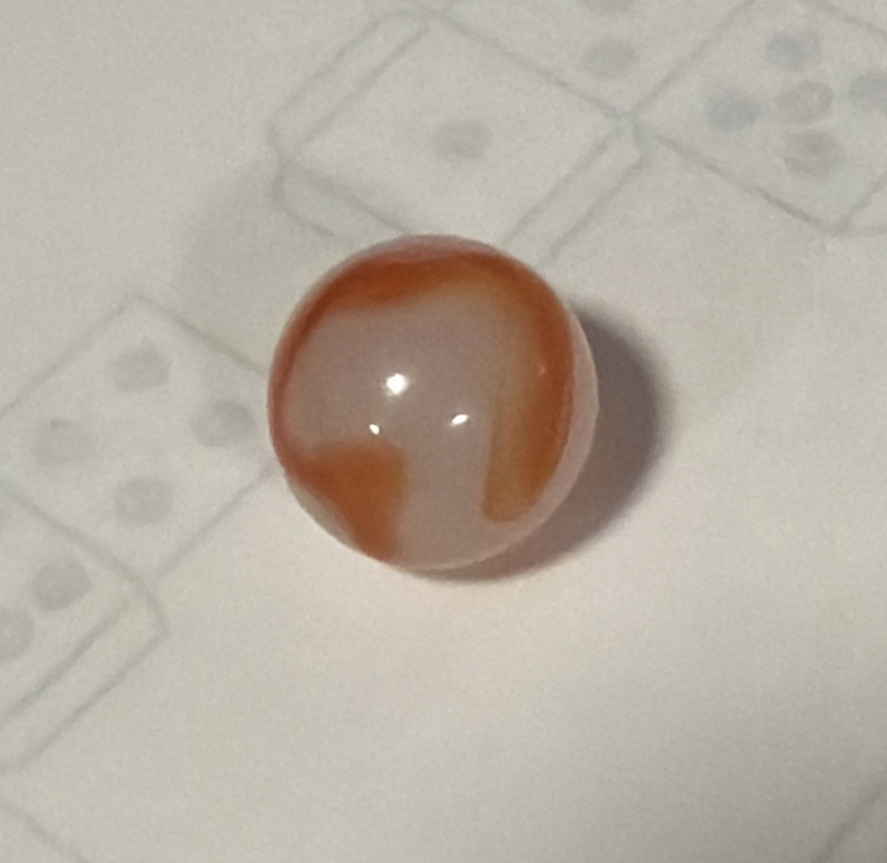 Vintage Swirl Marble .72in Orange and White