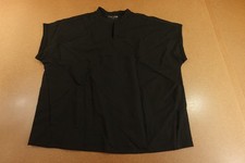 Mandala Womens Large Black Stretch Mandarin Short Dolman Sleeve Scrub Top NWT