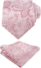 Mens Paisley Tie Handkerchief Casual Floral Necktie Set