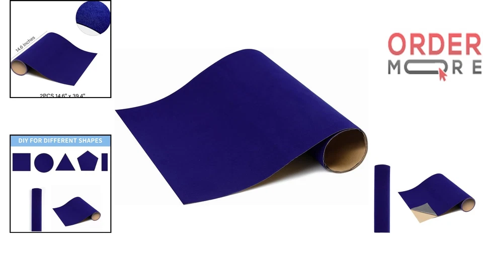 Hojas de fieltro autoadhesivas 14,6 x 39,4 azul hágalo usted mismo arte manualidades cajón forro de joyería Foto 2 de 4