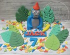 Handmade edible Gorilla Tag (unofficial) themed Cake topper set 
