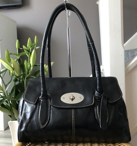 clarks black leather handbag