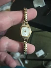 Vintage Classic Women's TIMEX Gold Tone CR1216 Cell w/ Stretch Band Non Working