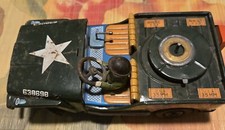Vintage Tin Toy Battery Operated WWII Army 35mm Anti-Aircraft Jeep Japan. Parts.