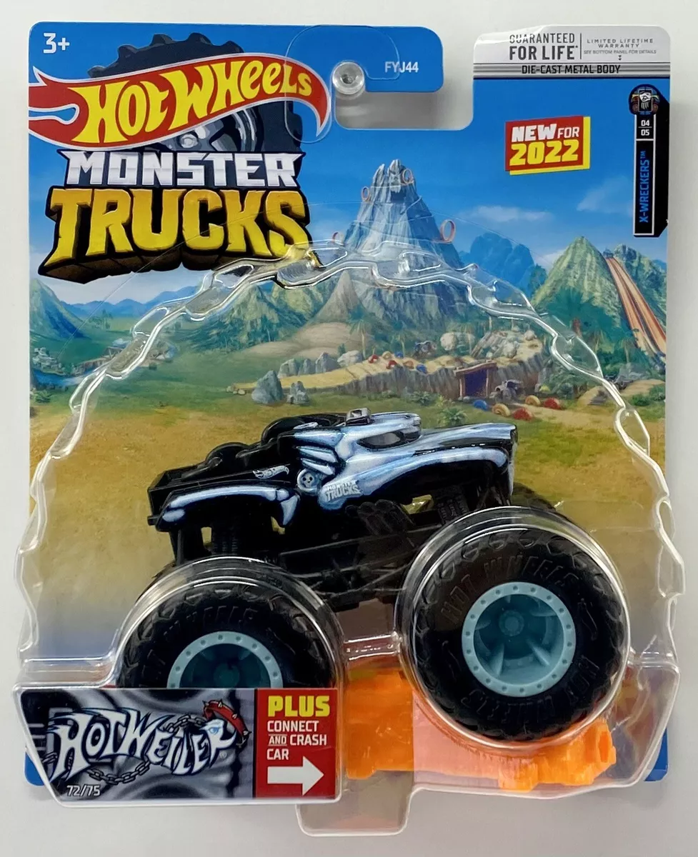 New 2022 Hot Wheels Monster Trucks Shark Wreak Connect & Crash Car Series