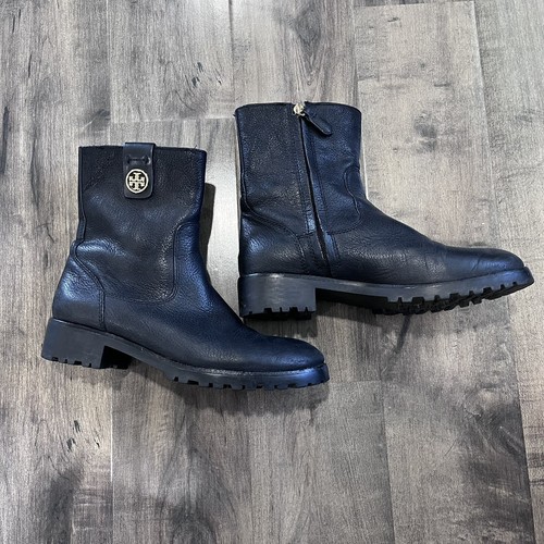 Tory Burch Leather Oakridge Black Booties - Size 7.5 - Retail $395 - Picture 7 of 11