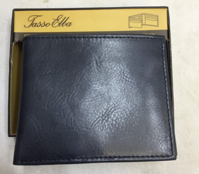 Tasso Elba Echtleder Geldbörse mit Diener Tablett dunkelblau UVP 50£ Geschenk
