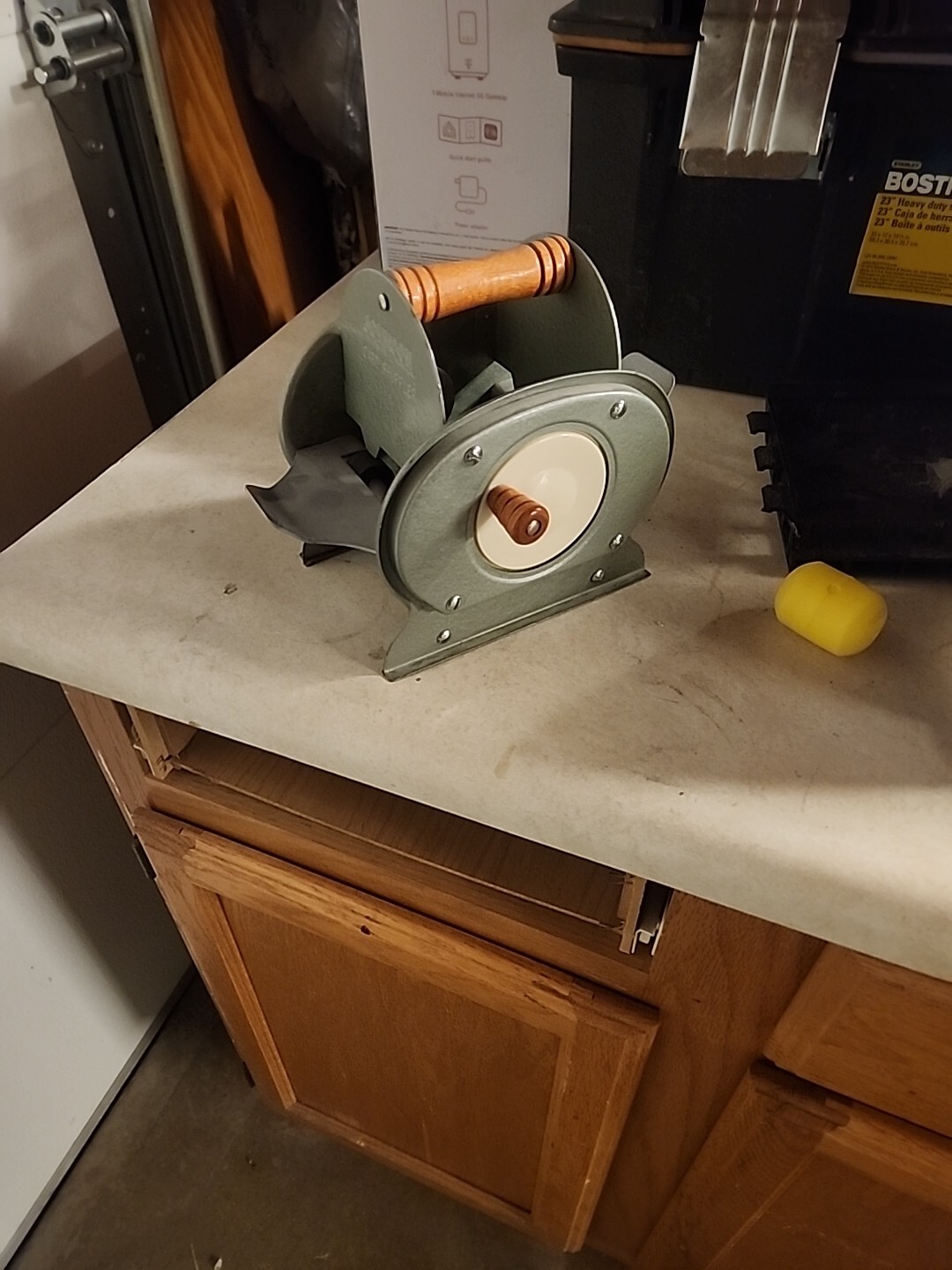 Vintage Johnson Hand Crank Card Shuffler Made In USA 1950's no Box