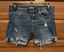 Sneak Peek Jean Shorts Medium W29 Distressed Cut Offs denim stretch mid rise 32