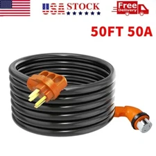 50FT 50Amp RV Extension Cord Power Cable Rain Proof for Trailer Motorhome Camper