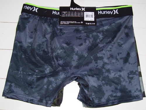 Boys HURLEY 2 Pack Green Gray Black Camo Tie Dye Boxer Briefs Underwear XL 18-20 - Picture 3 of 4