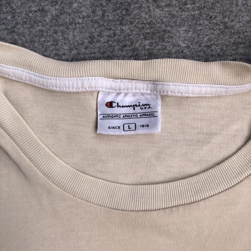 CHAMPION Damen T-Shirt Kurzarm Gr. L Top Bluse Logo A10702 Beige - Bild 3 von 9