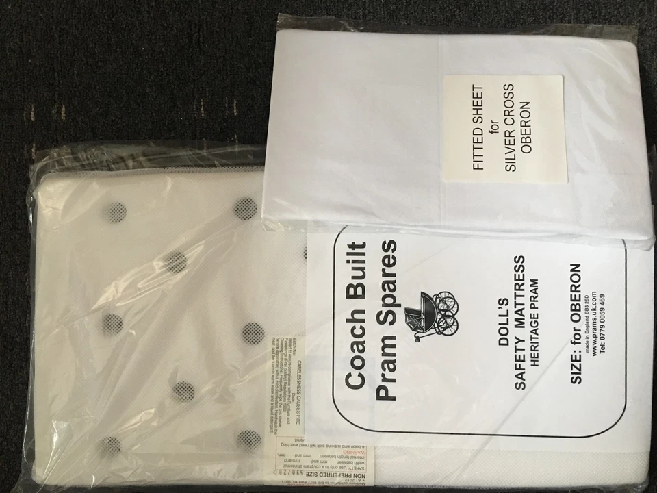 SILVERCROSSSPARES.CO.UK DOLLS COACH BUILT PRAM MATTRESS and FITTED COTTON SHEET - Silver Cross Oberon