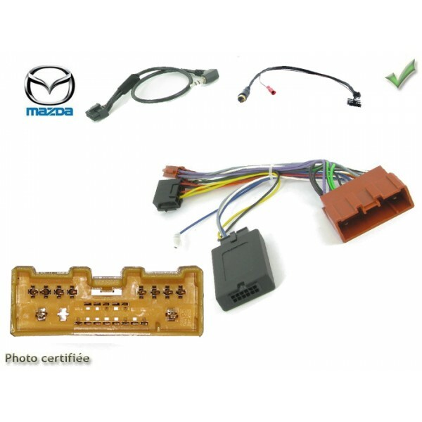 Commande au volant pour Mazda 6 2007-2009 sans ampli - Interface autoradio noir mat