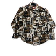 VTG True Grit Fleece Sherpa Jacket XS Mens Button Up Buffalo TP Shirt Shacket