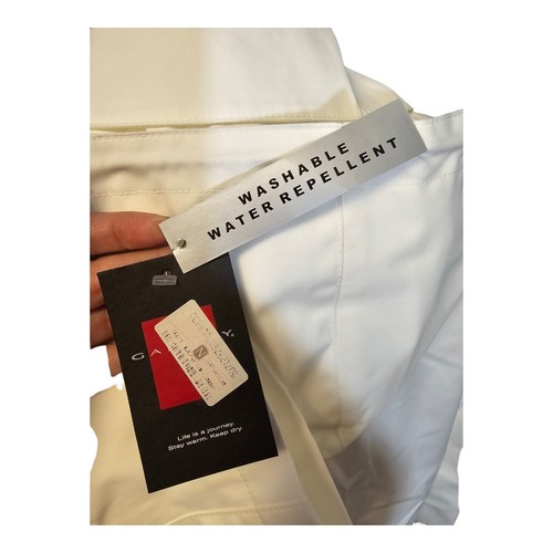 Gallery White Rain Coat Jacket Overcoat/Trenchcoat w/ Hood Women's Size M NWT - Picture 7 of 9