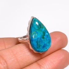 Blue Shattuckite Ring 925 Sterling Silver Handmade Statement Ring Gift Jewelry
