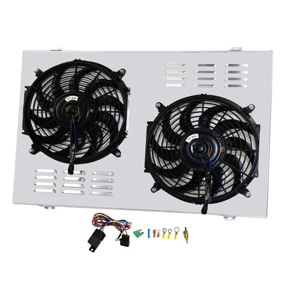 Ventilador radiador eléctrico + relé cubierta para Chevy Chevelle El Camino Impala GM 68-87 Foto 2 de 4