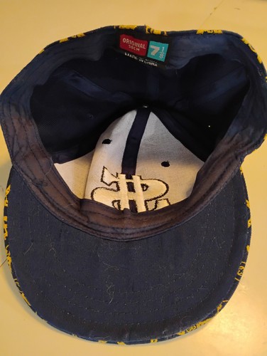 Cappellino da basball uomo Dollar Sign Money - nuovo - aderente taglia 7 1/2 - blu e oro - Foto 4 di 5