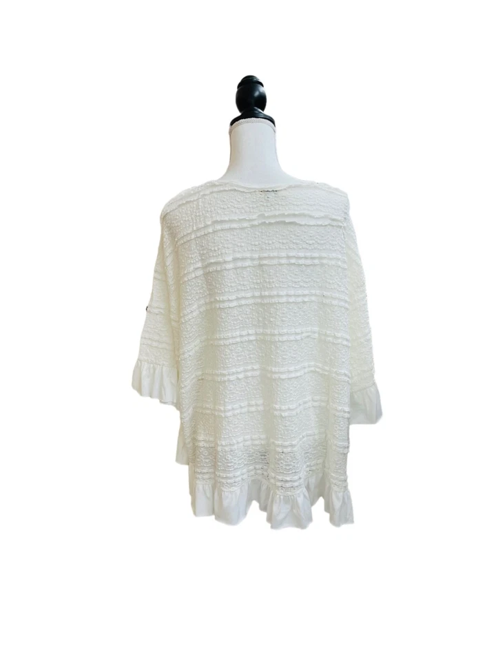 Umgee Womens Beige Boho Lace Blouse XL Foto 3 de 4