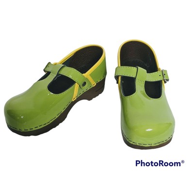 yellow sanita clogs