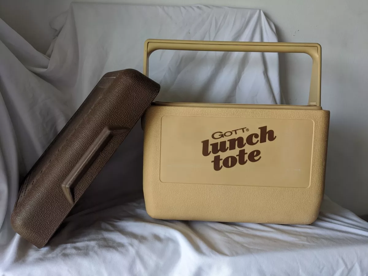 Vintage GOTT Lunch Tote Cooler Tan Brown Model 1806 USA Made NO Ice Pack