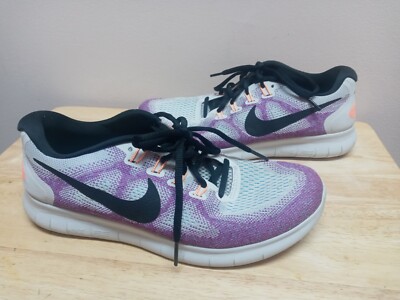 Nike Womens Free RN 2017 880840-102 White Purple Running Shoes Sneakers  Size