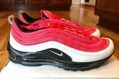 Nike By You Air Max 97 Bright Crimson White Black DJ3181 991 Men's Size 10