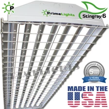 120W 6 Lamp High Bay Warehouse Shop Gym Light Fixture T8 LED Wire Guards & Bulbs