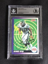 DENNIS BYRD 1991 SCORE SACK ATTACK SIGNED AUTOGRAPHED CARD BECKETT BAS AUTHE