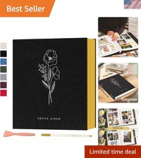Classic Linen Photo Album - 80 Pages, Magnetic Sticky Pages for Family Memories