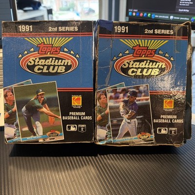 Two 1991 Topps Stadium Club Series 2 Baseball Wax Box 36 Sealed Packs per box