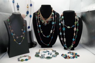 Glass Bead Multicolor jewelry lot 15 piece