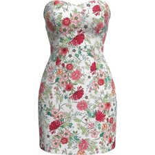 Old Navy Floral Strapless Mini Dress Womens 10 Smocked Back Cottagecore Indie