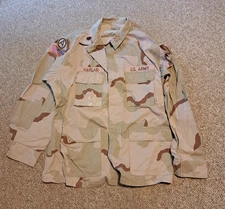 USGI DCU Shirt/Jacket Tri-color Desert Camo Uniform US Army XL Named #1427