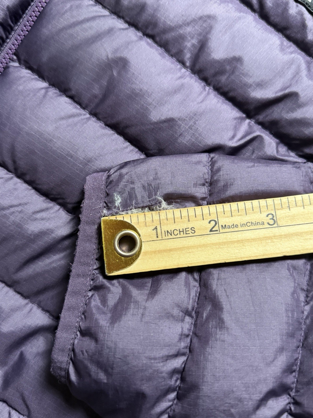 Patagonia Jacket Womens XL Purple Goose Down Sweater Puffer Full Zip 84683 HOLE thumbnail 3