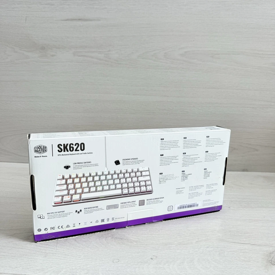 CoolerMaster SK620 Wired Mechanical RGB Gaming Keyboard White 60% Linear Switch - Image 3 of 4