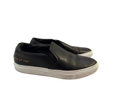 Common Projects Black Leather Slip On Sneaker 37 EU 7 US
