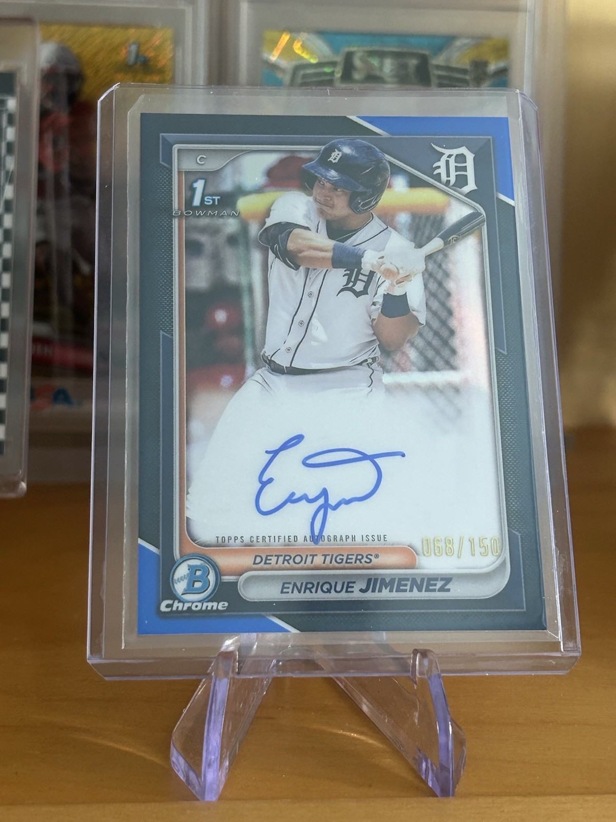 2024 Bowman Chrome Enrique Jimenez True Blue Auto 1st Bowman /150 Tigers/Twins