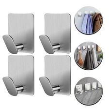 4Pcs Wall Hanging Hooks Sticky on Kitchen Hooks Adhesive