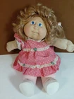 Vtg. 1986 Blond Cornsilk Hair Cabbage Patch Girl Doll Blue Eyes, 2 Teeth/Dimples