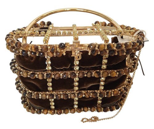 Mini Bolso de Mano Rosantica Holli Diletta Cuentas/Cristales Marrón/Dorado OS NUEVO RRP950 - Imagen 2 de 9