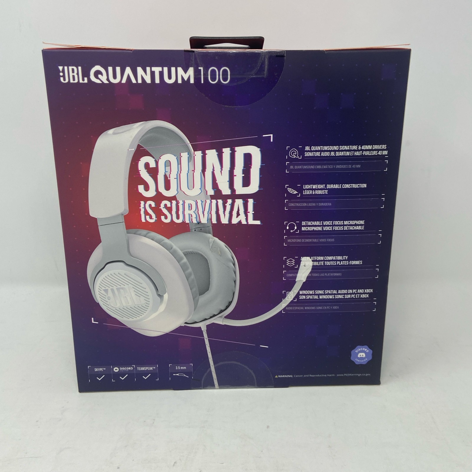 JBL Quantum 100 Wired Over-Ear Gaming Headset 3