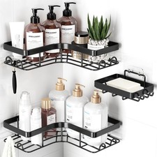 Sakugi Corner Shower Caddy - 3-Pack Organizer Large - 3 Packs, Black