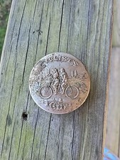 RARE ANTIQUE Metal Cyclists Cup Collapsible Travel Bicycle 1897 RARE Collectible